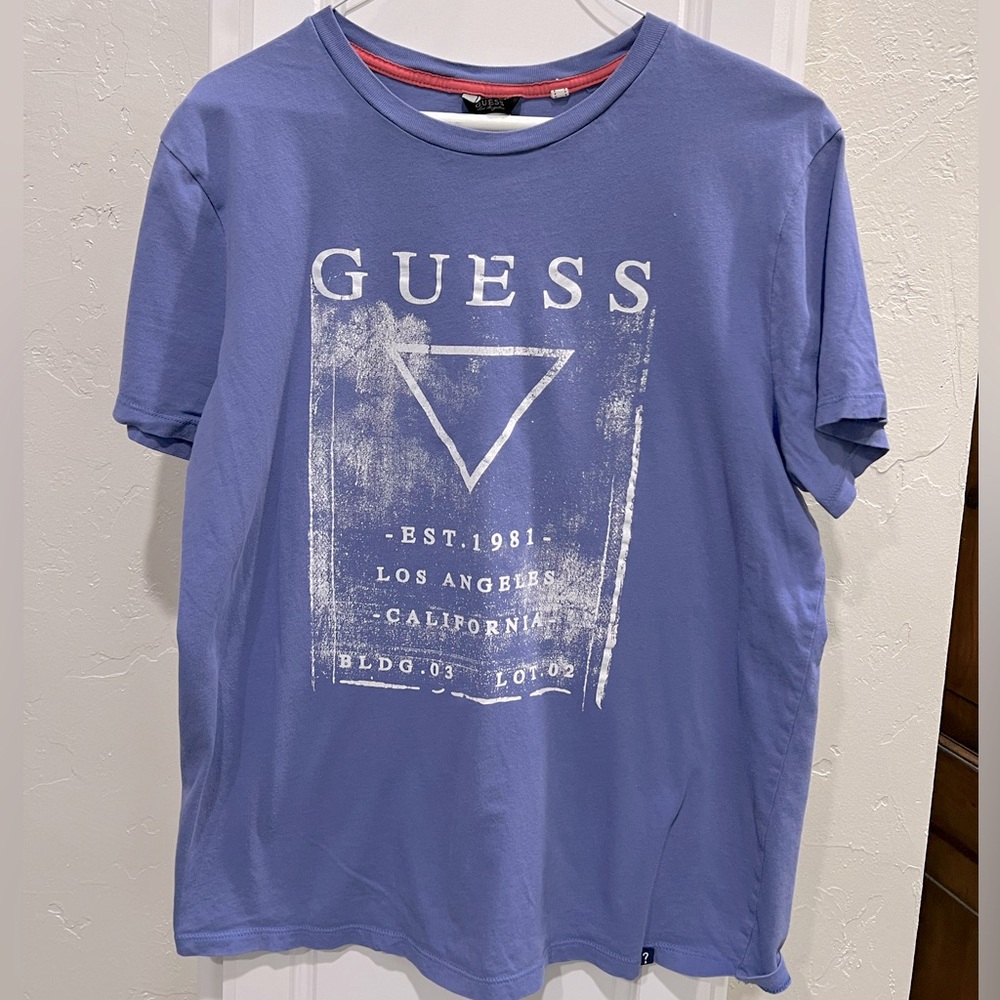 Guess t shirt boys blue/lilac soft cotton